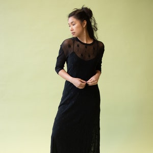 1990s Black Embroidered Mesh Dress Vivienne Tam image 1