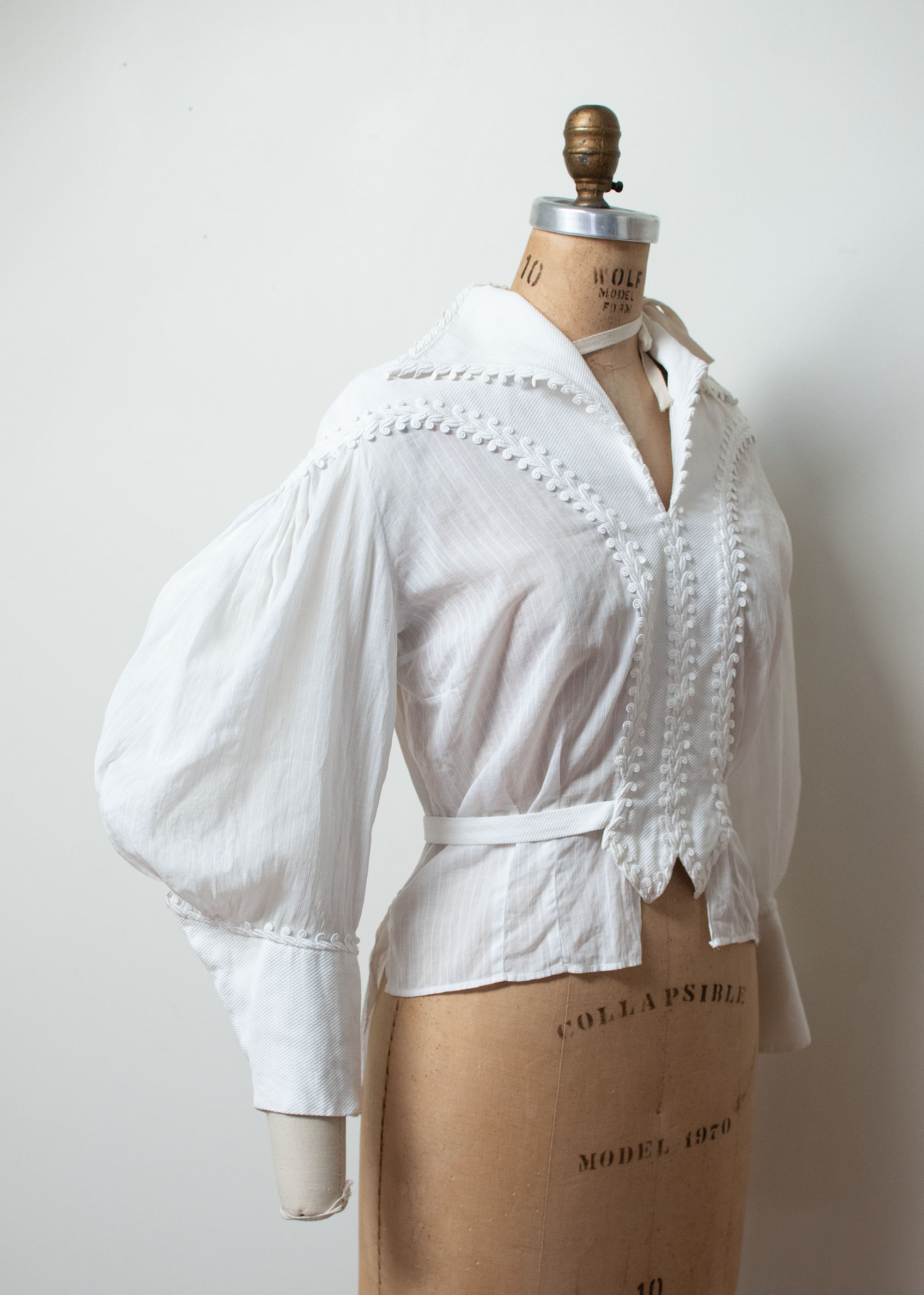 Antique Gigot Sleeve Blouse Edwardian Victorian Cotton | Etsy