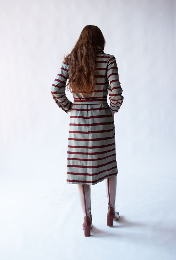 1970s Striped Cotton Shirt Dress | Marimekko 1975 - image 3