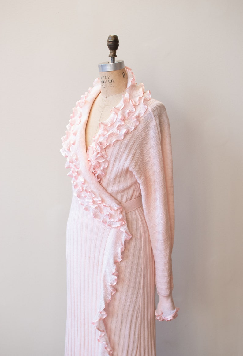 1980s Pink Knit Duster Liseuses Poggi image 3