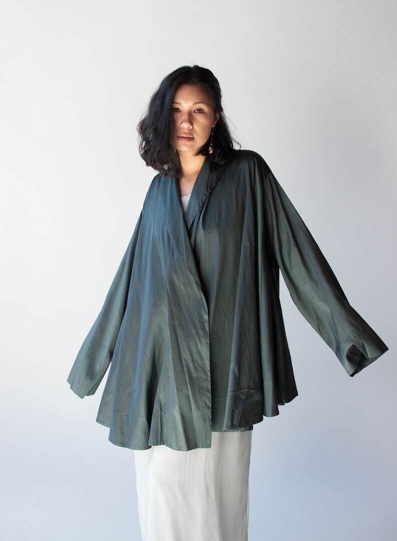 Slate Silk Coat Romeo Gigli SS 1990 image 3