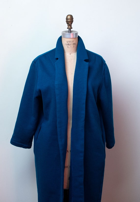 1980s Blue Sweatshirt Coat | Norma Kamali - image 3