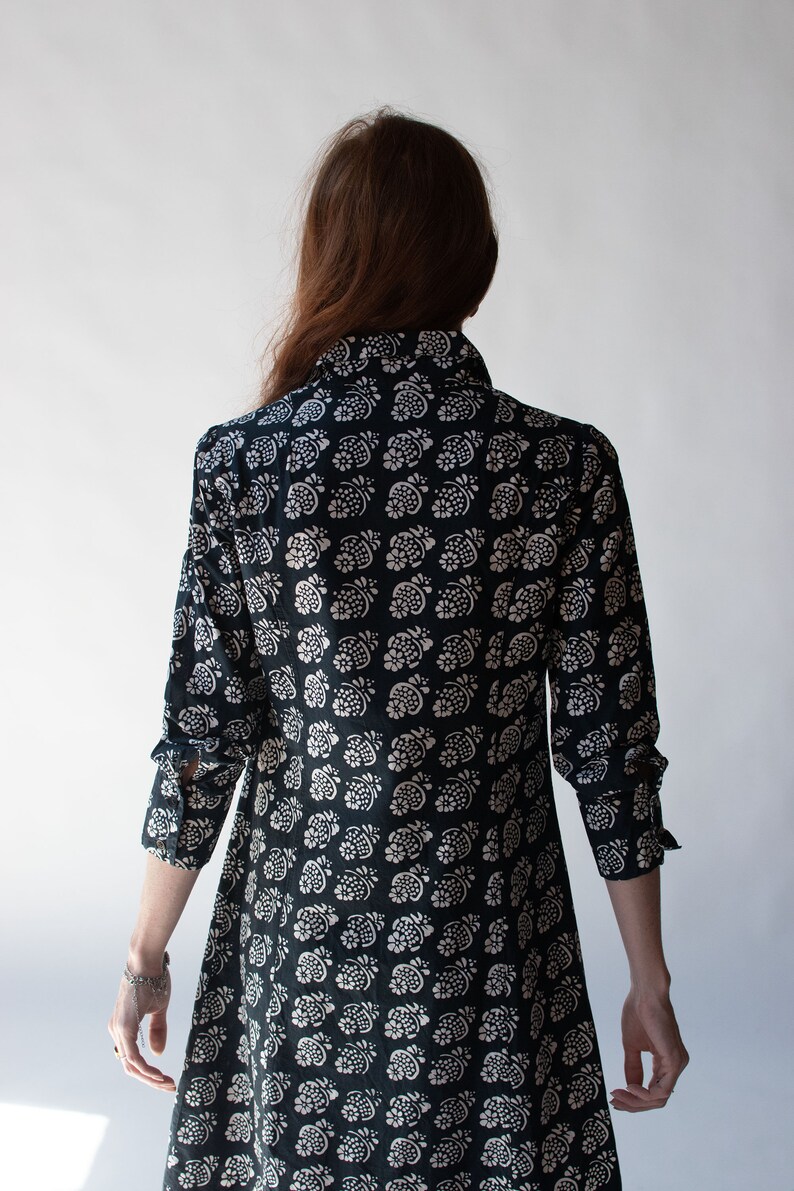 1960s Floral Print Shirt Dress Marimekko Mini Dress image 9