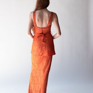 1930s Orange lamé Gown 30s Dress image 6