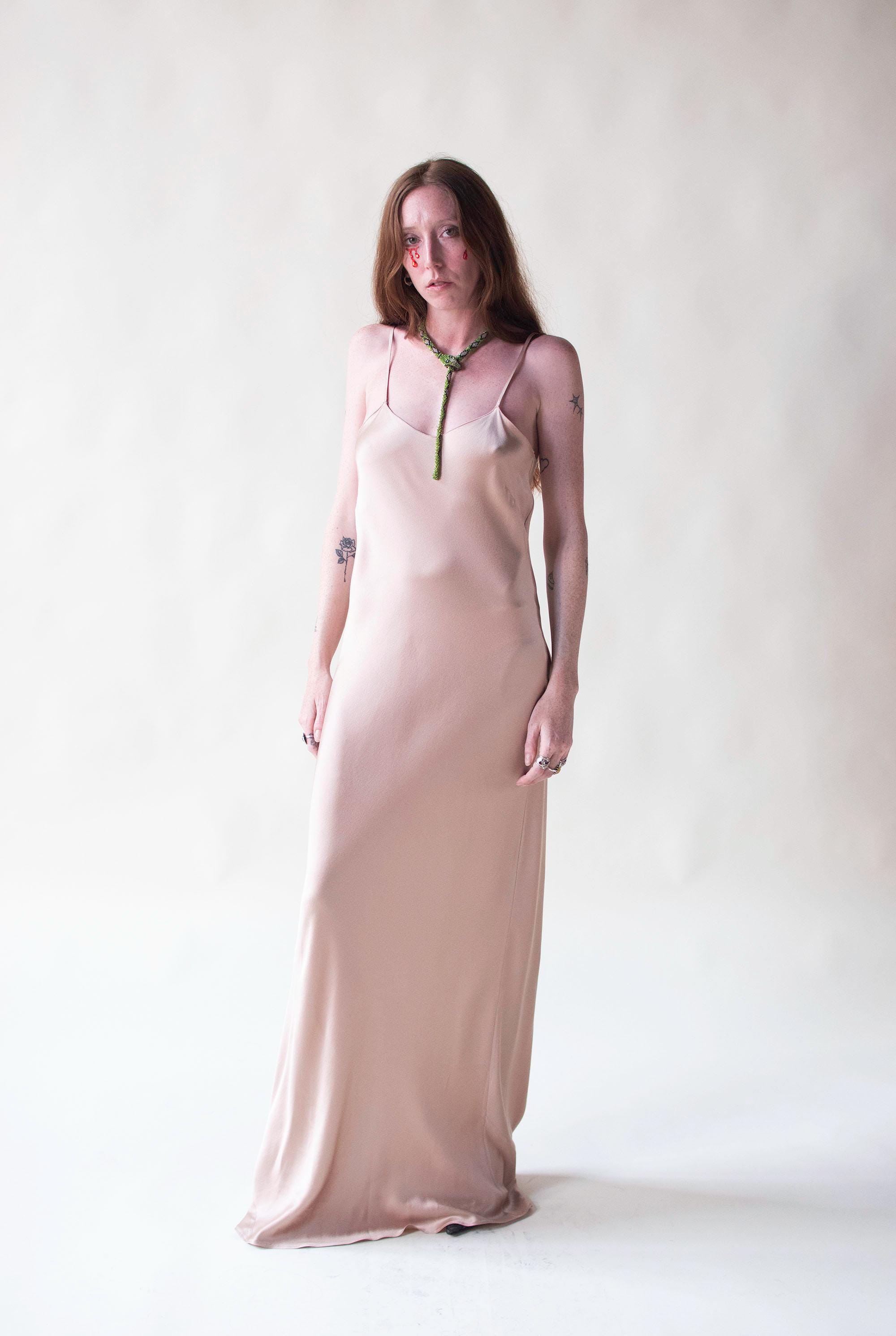 ワンピース A FERRETTI Viscose and silk long dress Long viscose satin dress | Alberta Ferretti