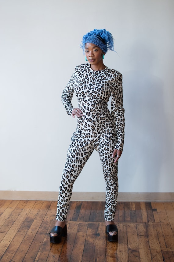 1980s Leopard Print Unitard | Norma Kamali - image 5