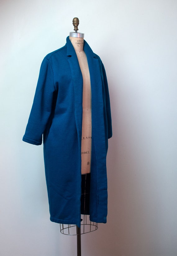 1980s Blue Sweatshirt Coat | Norma Kamali - image 2