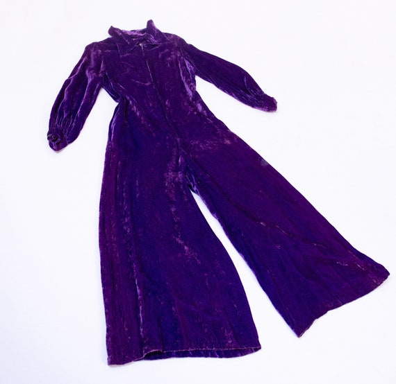1960s Wide Leg Jumpsuit / 60s Palazzo Pants Purple