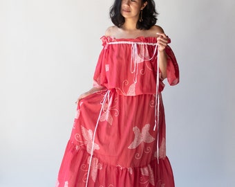 Vestido con estampado de mariposas / Yves Saint Laurent