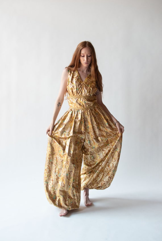 1960s Gold Lame Jumpsuit - image 2