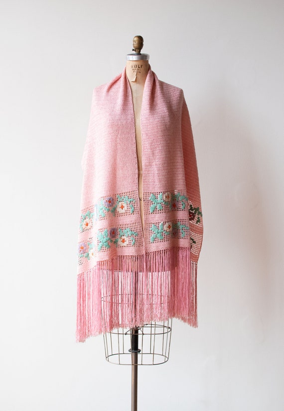 1920s Crochet Fringe Piano Shawl