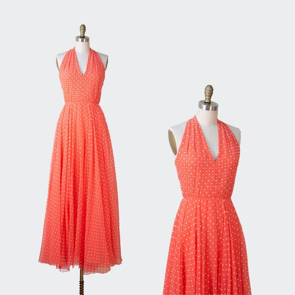 Ready to ship sale coral poetry two piece chiffon with extra vintage lovers top
