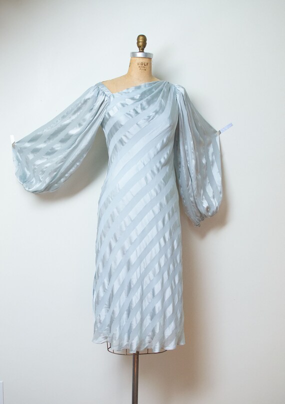 1970s Pale Blue Balloon Sleeve Dress | Mollie Parn