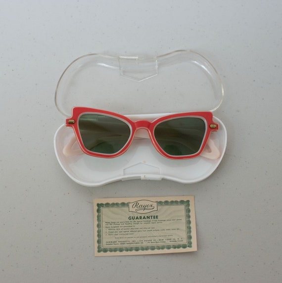 1950s Red Sunglasses / 50s Rayex Sunglasses - image 4