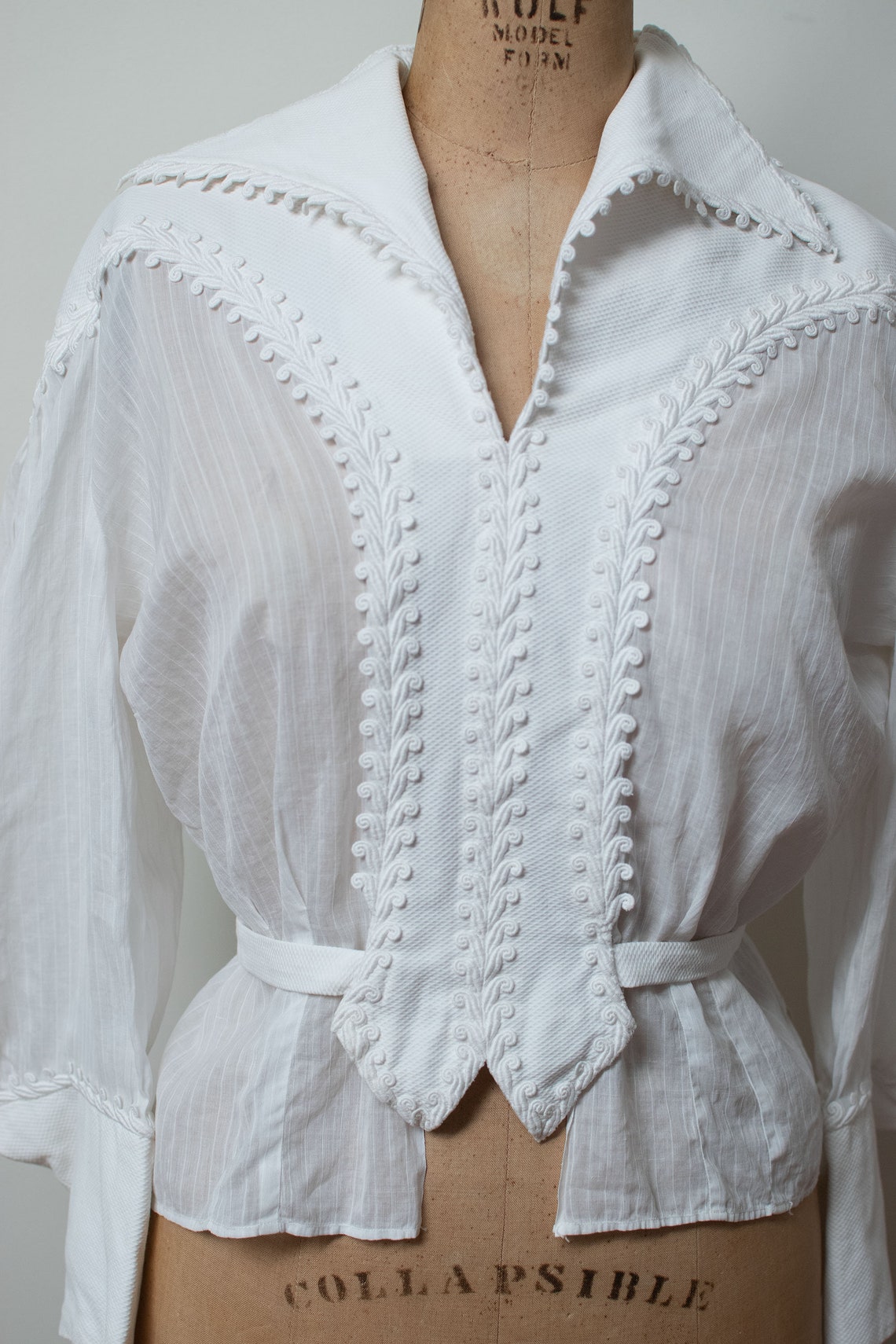 Antique Gigot Sleeve Blouse Edwardian Victorian Cotton | Etsy