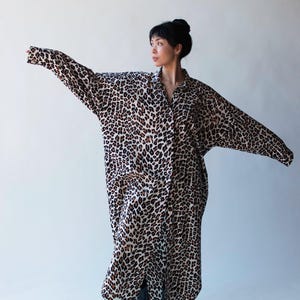 Leopard-Print-Shirt Kleid | Norma Kamali