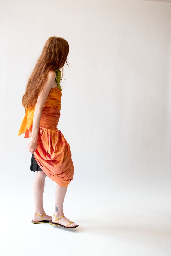 1990s Sculptural Silk Dress - image 2