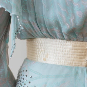 1980s Seafoam Chiffon Dress Zandra Rhodes image 8