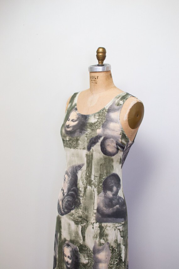 1990s High Renaissance Dress / 90s Art Print Dress