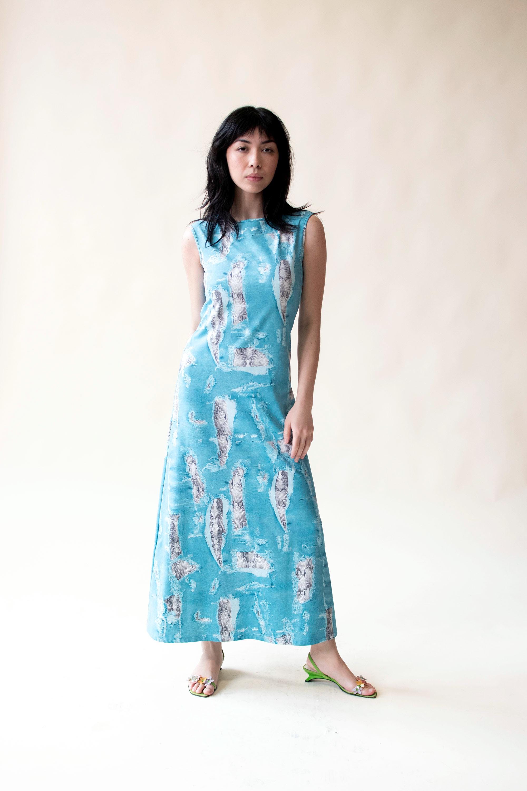 THE TROMPE-L’OEIL CORSET DRESS White & Pink 'The Draped Trompe-L'œil Corset' Maxi Dress by
