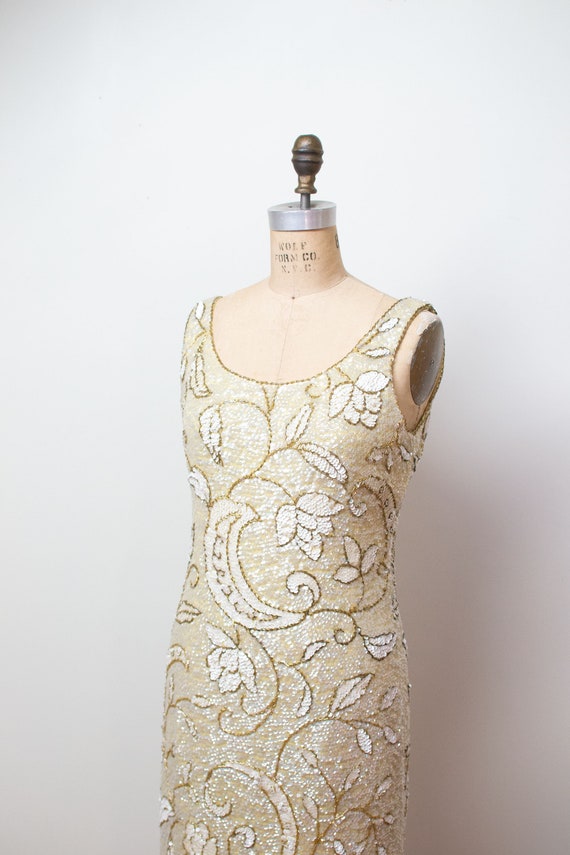 1960s Sequin Gown / 60s Evening Gown