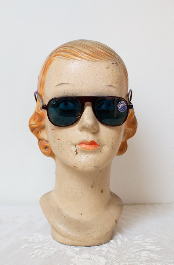1940s Brown Aviator Sunglasses / 40s Solarex NOS B