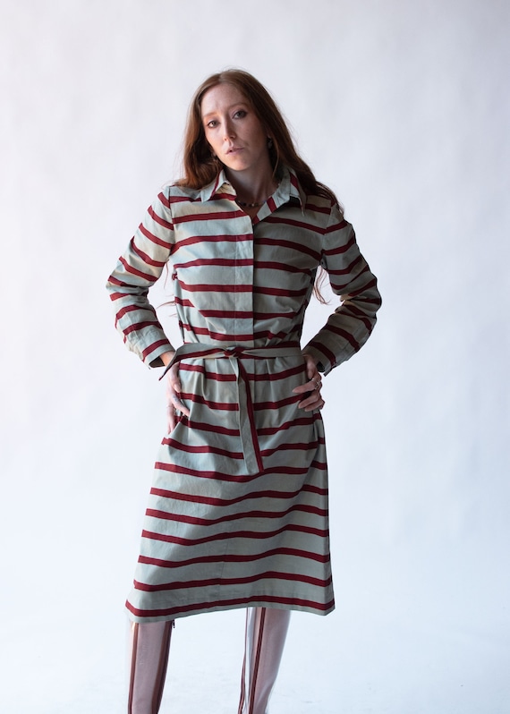 1970s Striped Cotton Shirt Dress | Marimekko 1975