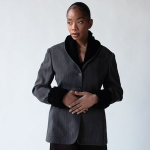 Gray Jacket w/ Chenille Trim | Romeo Gigli