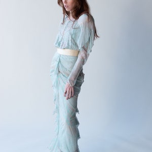 1980s Seafoam Chiffon Dress Zandra Rhodes image 6