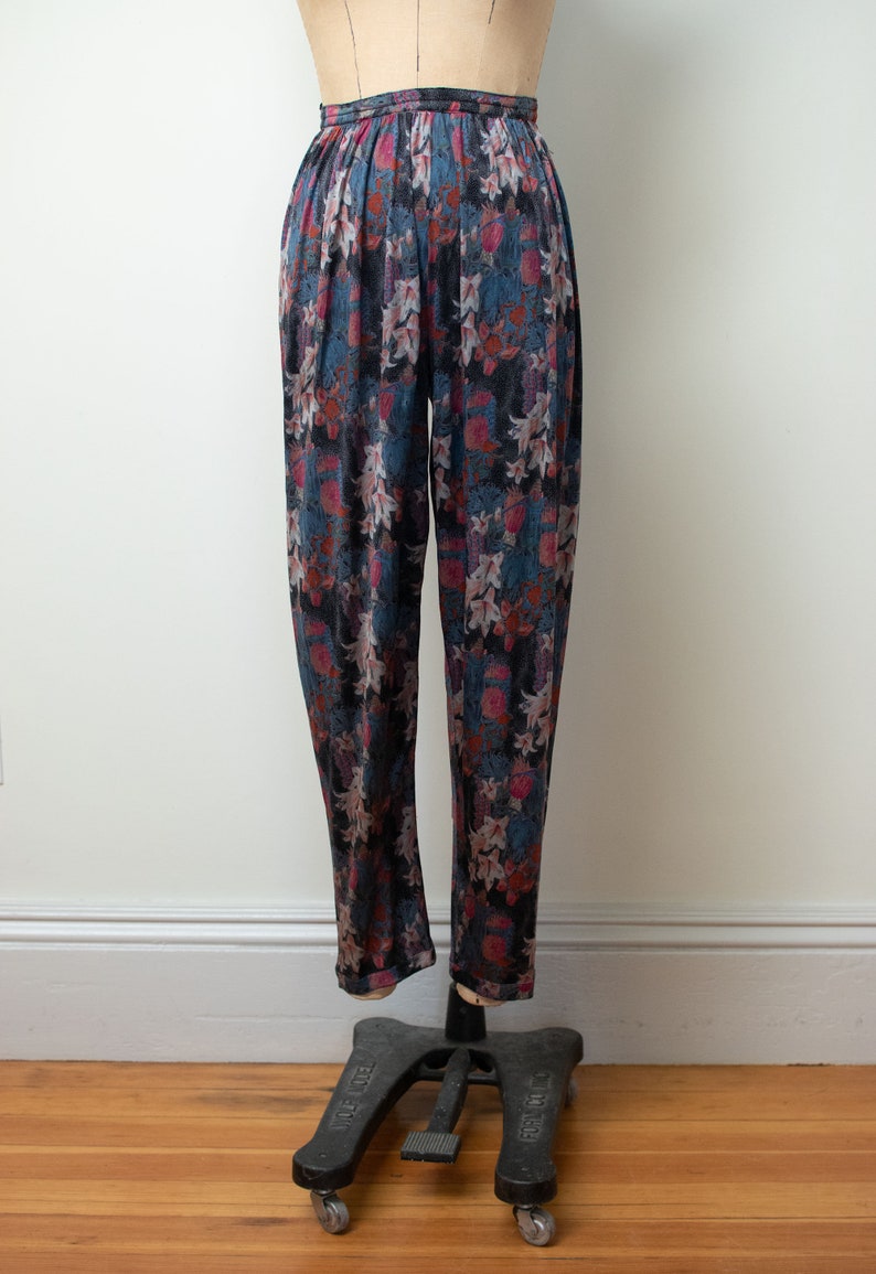 1970s Floral Print Silk Jersey Set Vintage 70s Missoni Tunic and Pants image 6