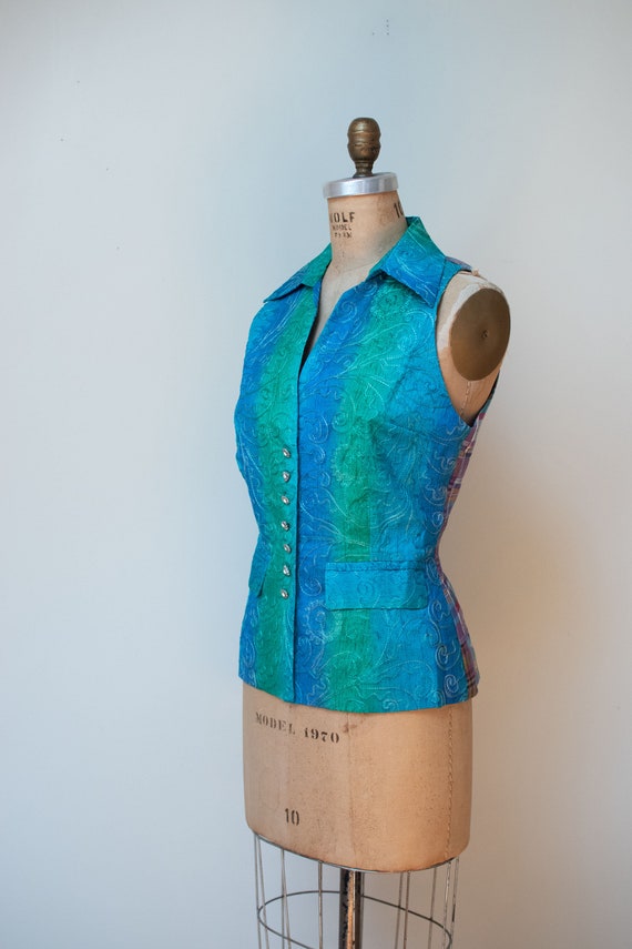 1990s Ombre + Madras Vest | Todd Oldham - image 7