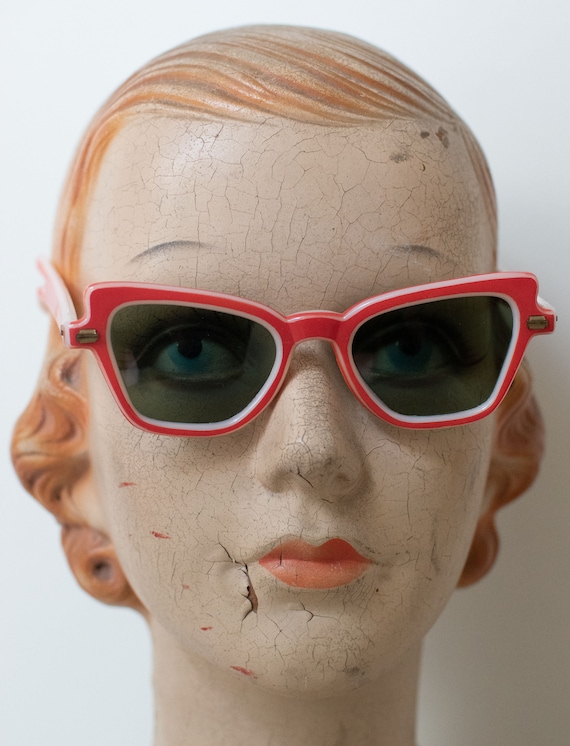 1950s Red Sunglasses / 50s Rayex Sunglasses - image 1