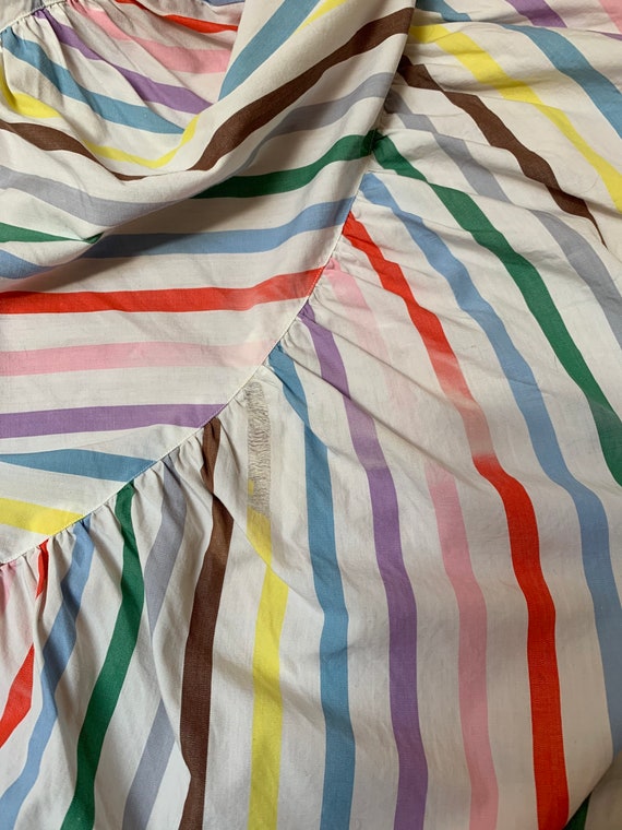 1940s Rainbow Striped Cotton Dress / 40s McMullen… - image 10