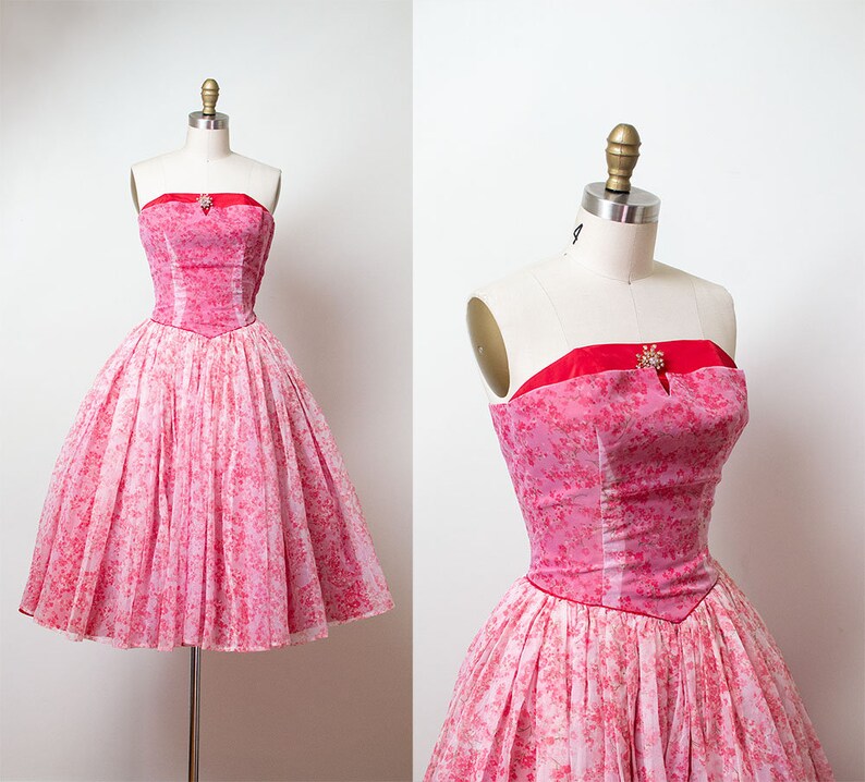 50s strapless dress