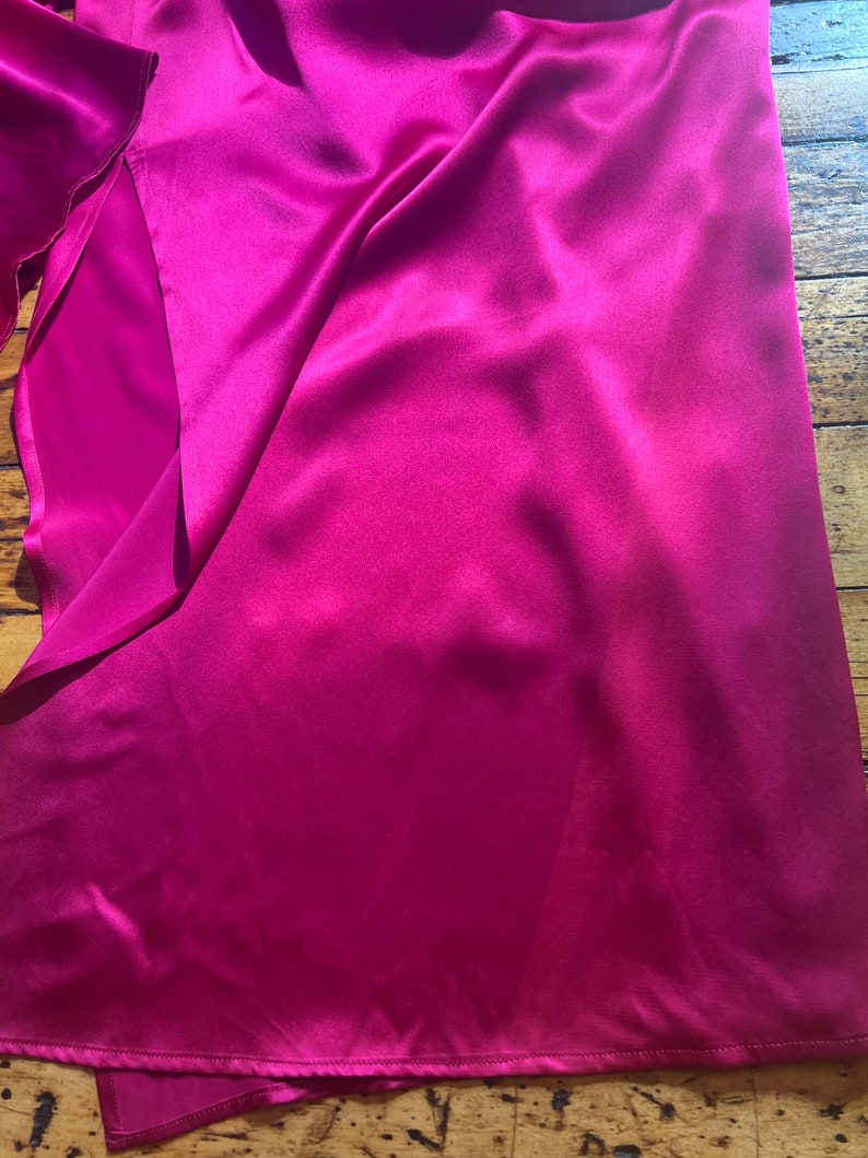 1990s Shocking Pink Silk Dress image 7