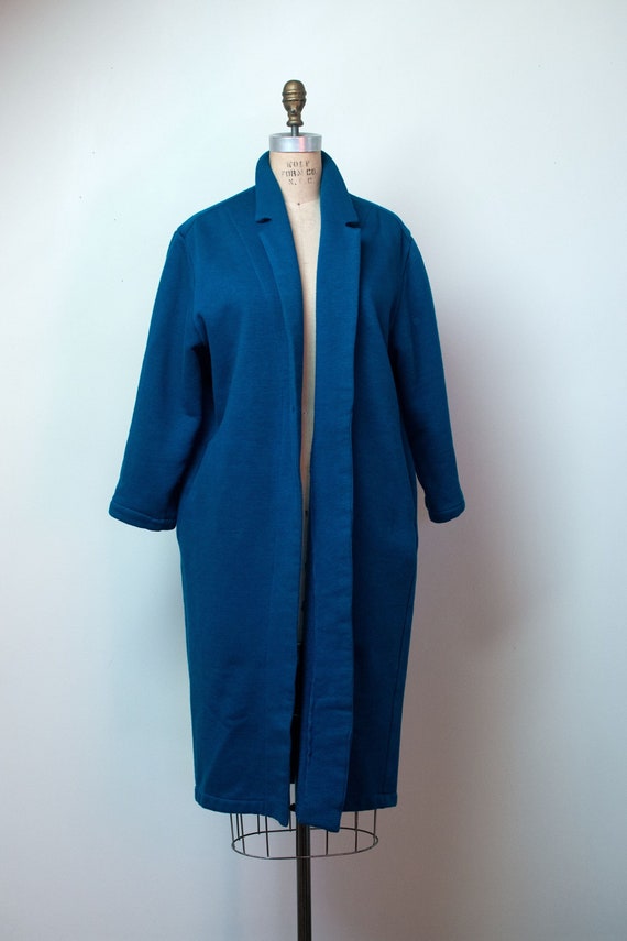 1980s Blue Sweatshirt Coat | Norma Kamali - image 1