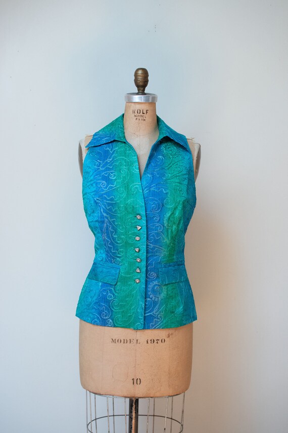 1990s Ombre + Madras Vest | Todd Oldham - image 3