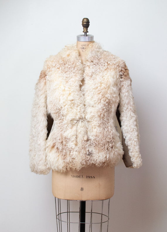 1970s Mongolian Lamb Fur Coat / 70s Curly Lamb Cro