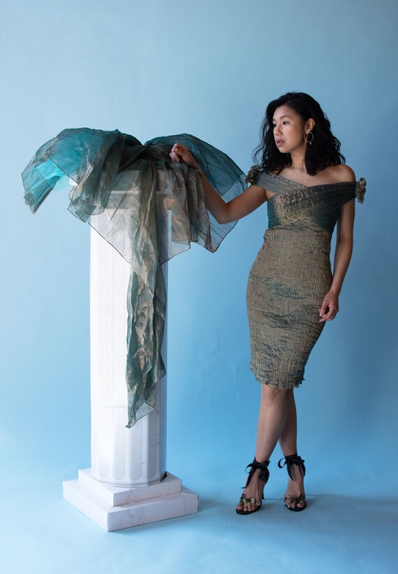 Green Lame Dress | Camille Howard - image 1