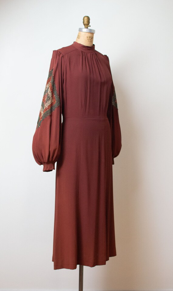Vintage 1930s Bishop Sleeve Dress | Chanel Adaptat