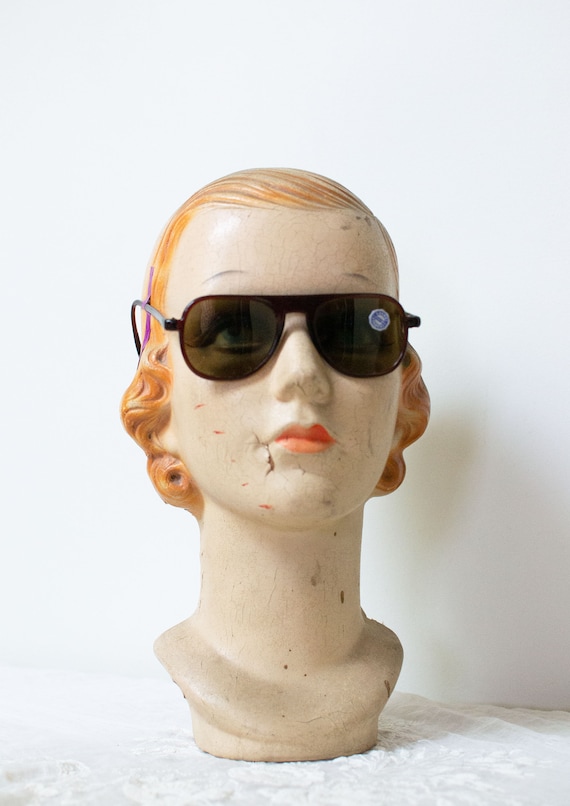 1940s Sunglasses / 40s Solarex Brown Aviator Glas… - image 1