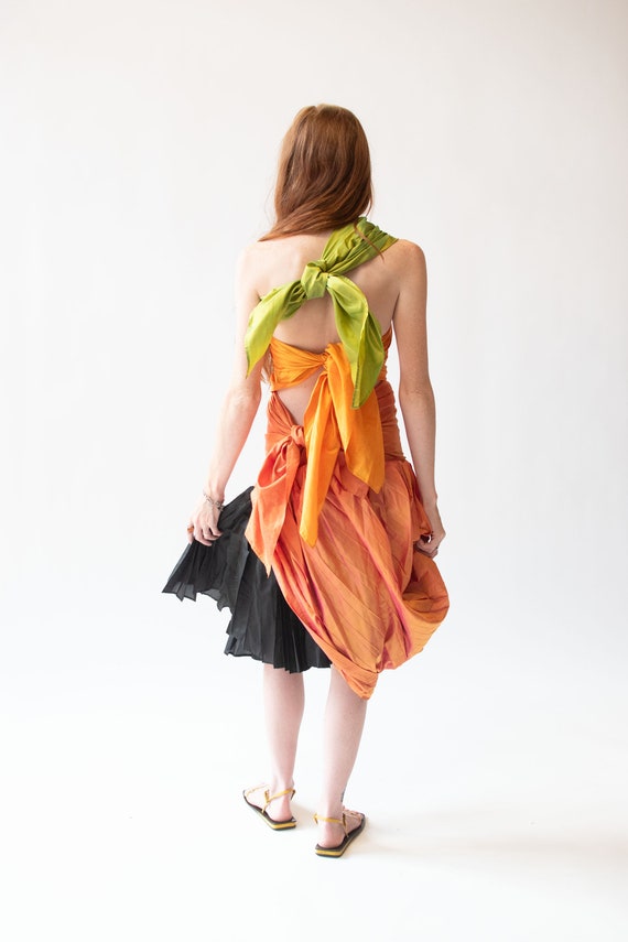 1990s Sculptural Silk Dress - image 5