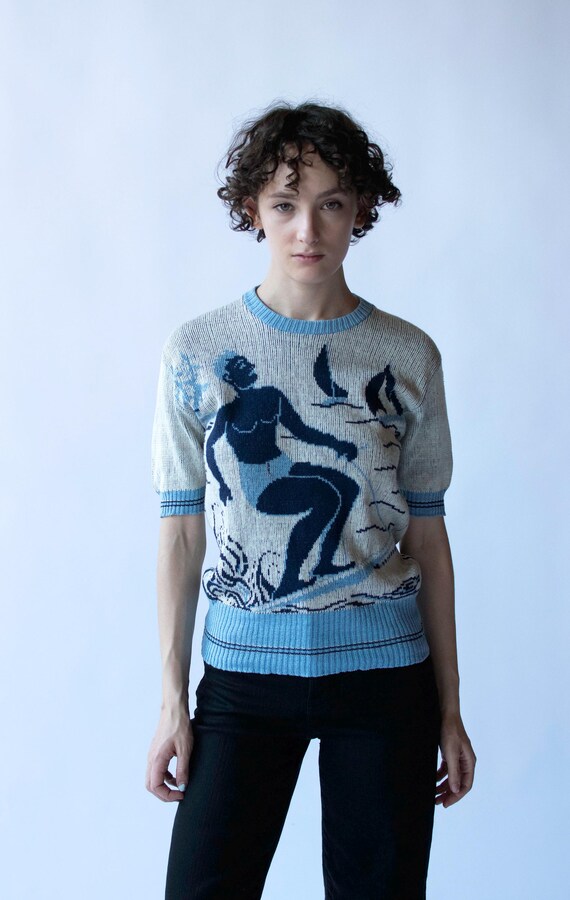 1940s Surfer Novelty Knit Top - image 3