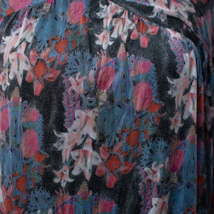 1970s Floral Print Silk Jersey Set Vintage 70s Missoni Tunic and Pants image 7