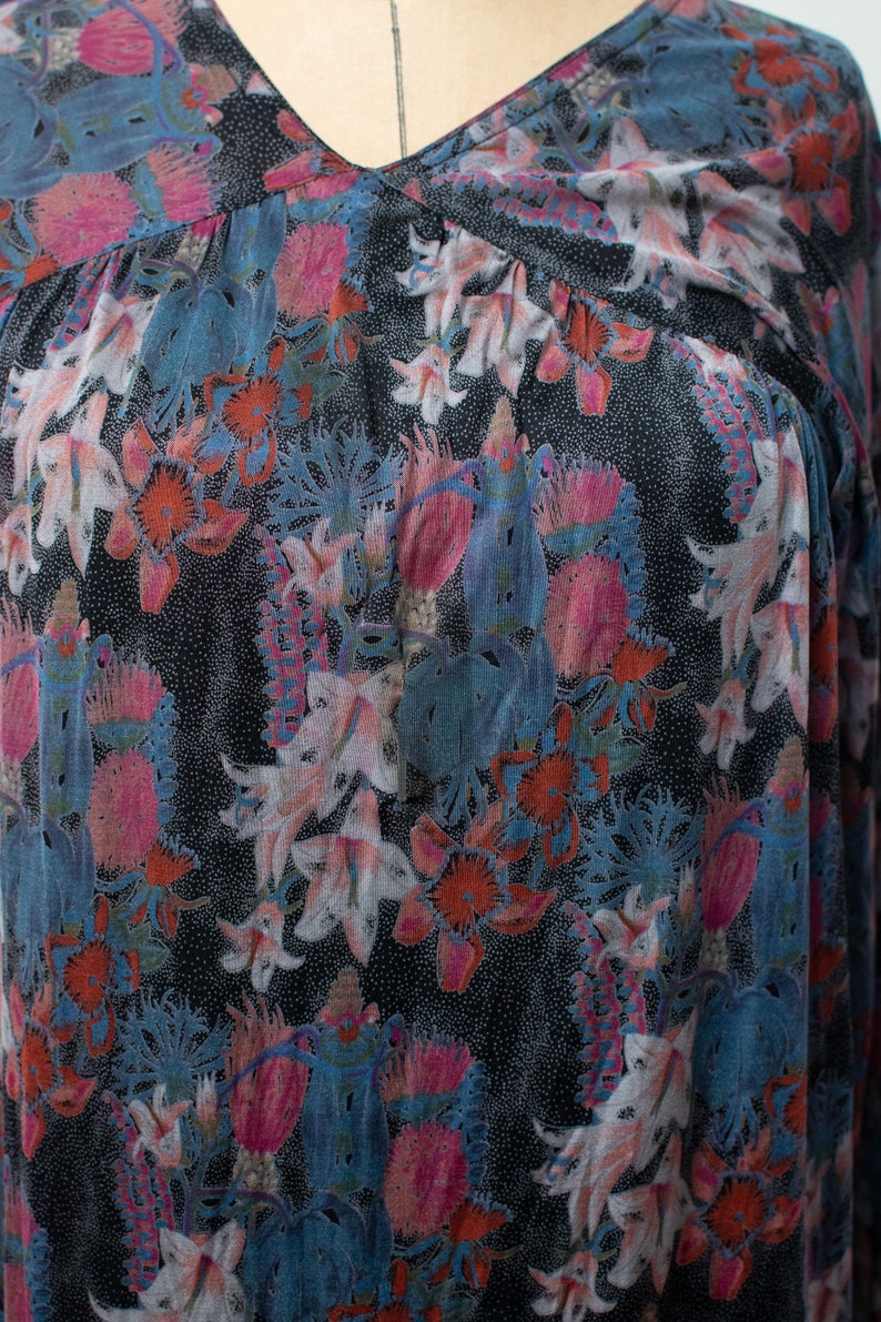 1970s Floral Print Silk Jersey Set Vintage 70s Missoni Tunic and Pants image 7