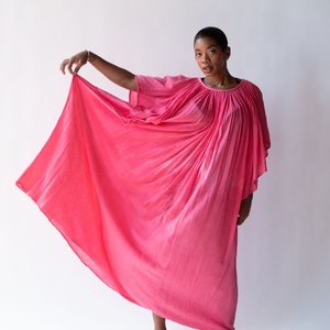 1970s Pink Gauze Angel Sleeve Dress image 2