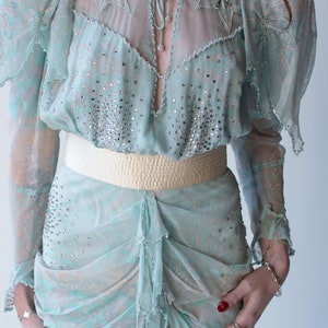 1980s Seafoam Chiffon Dress Zandra Rhodes image 4