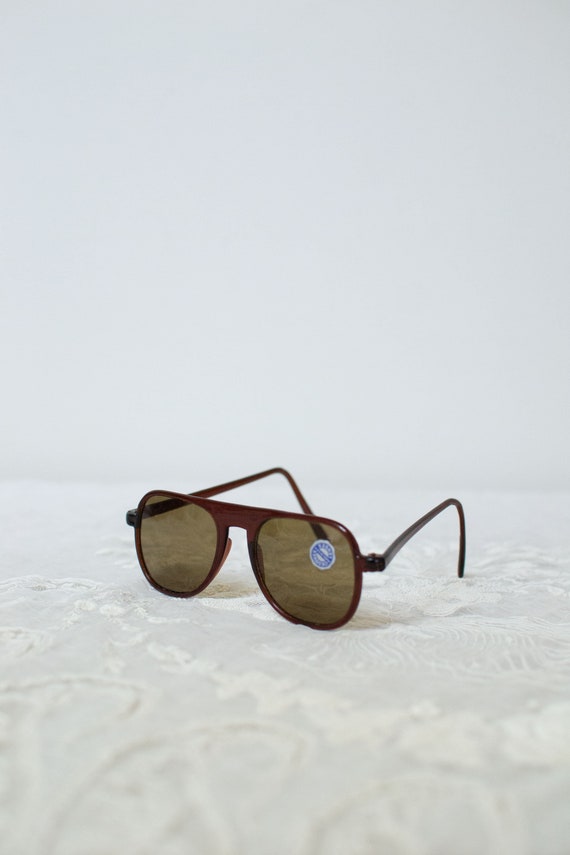 1940s Sunglasses / 40s Solarex Brown Aviator Glas… - image 4