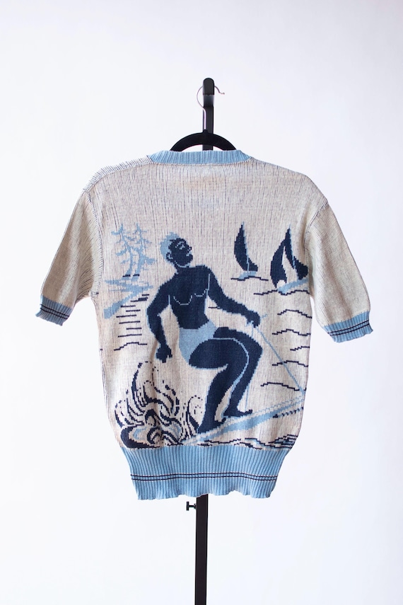 1940s Surfer Novelty Knit Top - image 2