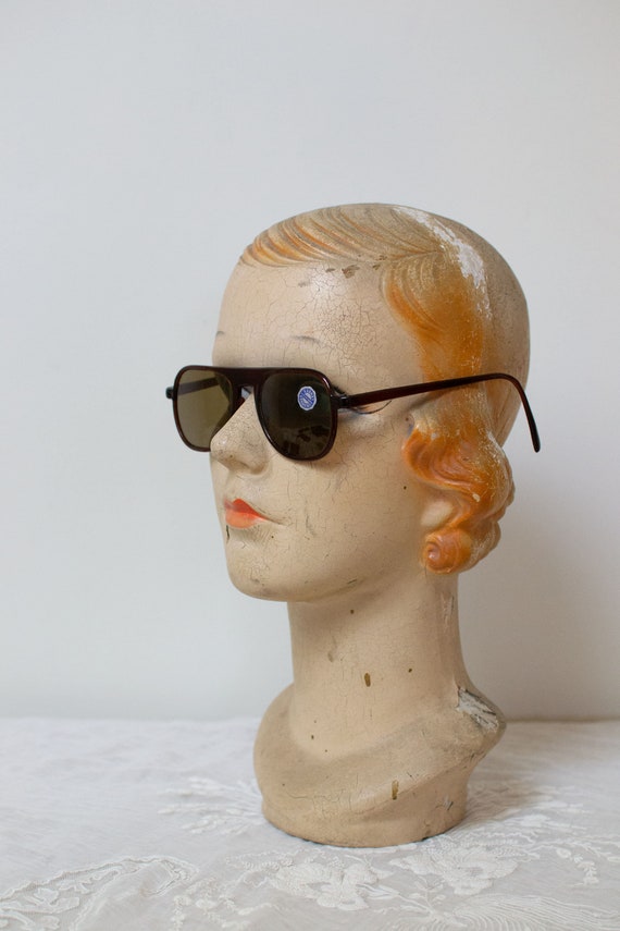 1940s Sunglasses / 40s Solarex Brown Aviator Glas… - image 3